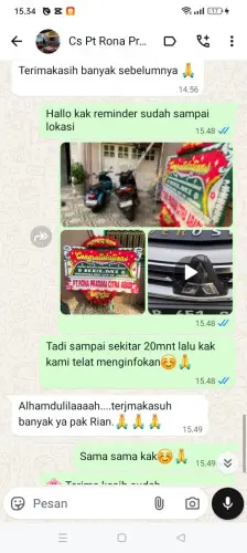 Testimonial Papan Bunga tegal